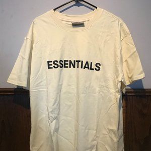 Cream Fear Of God essentials tshirt